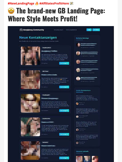 landing page