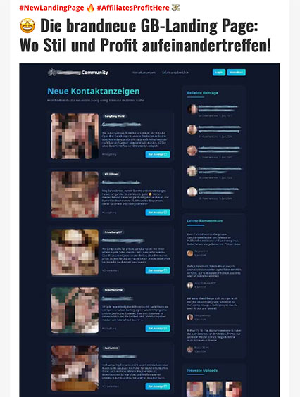 landing page